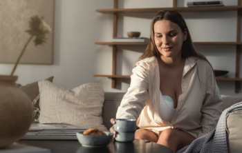 Woman with breast pump